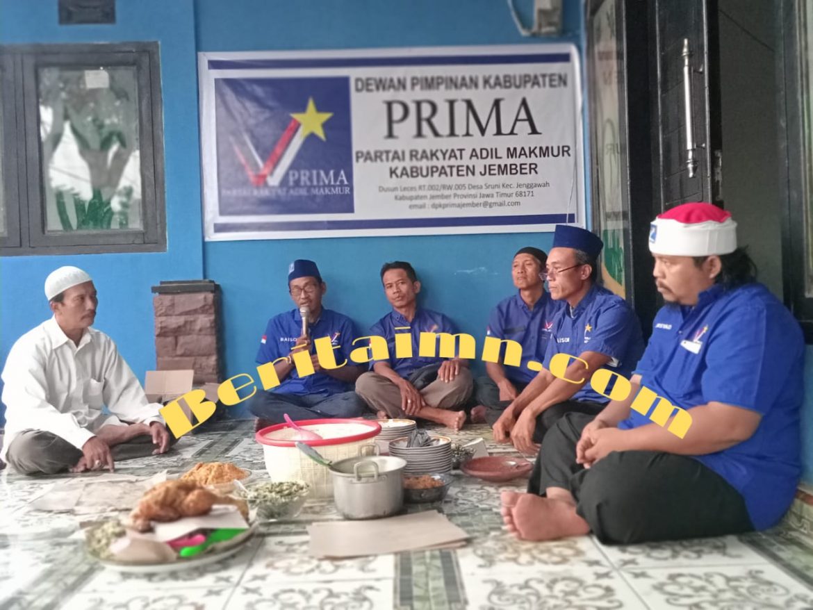 Bertempatan hari lahir Pancasila, Kantor DPK Partai Prima Kabupaten Jember di resmikan
