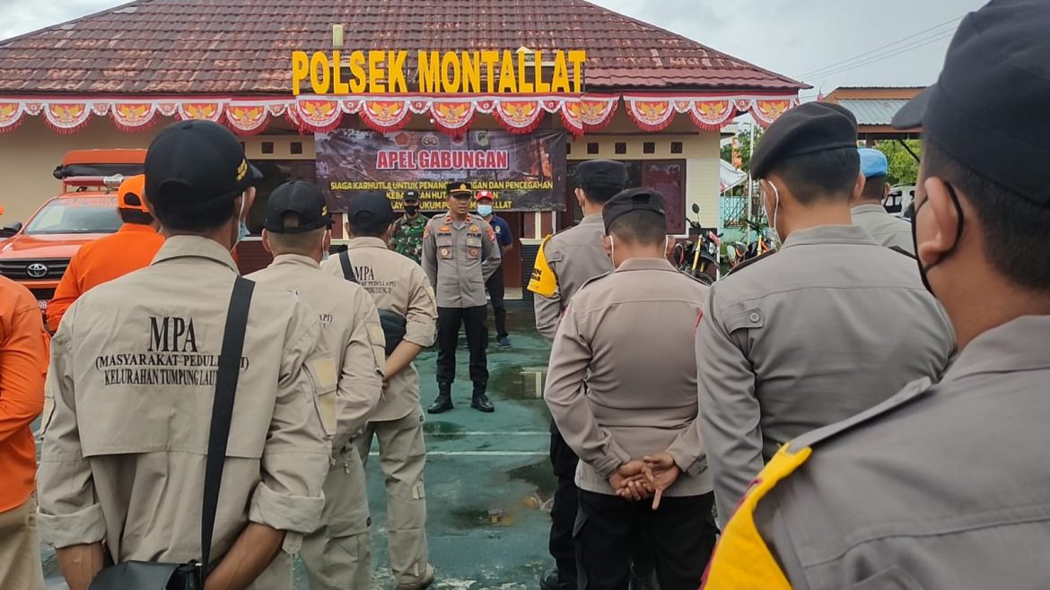 Siaga Karhutla, Polsek Montallat Gelar Apel Gabungan