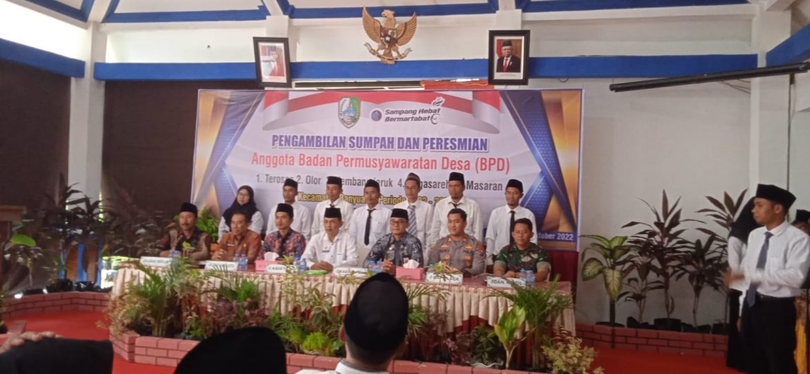 Peresmian dan Pengambilan Sumpah Jabatan Anggota BPD 5 Desa 2022-2028, se-Kecamatan Banyuates