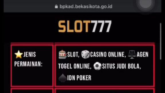 Website BPKAD Kota Bekasi, Diretas Hacker Disusupi Judi Online