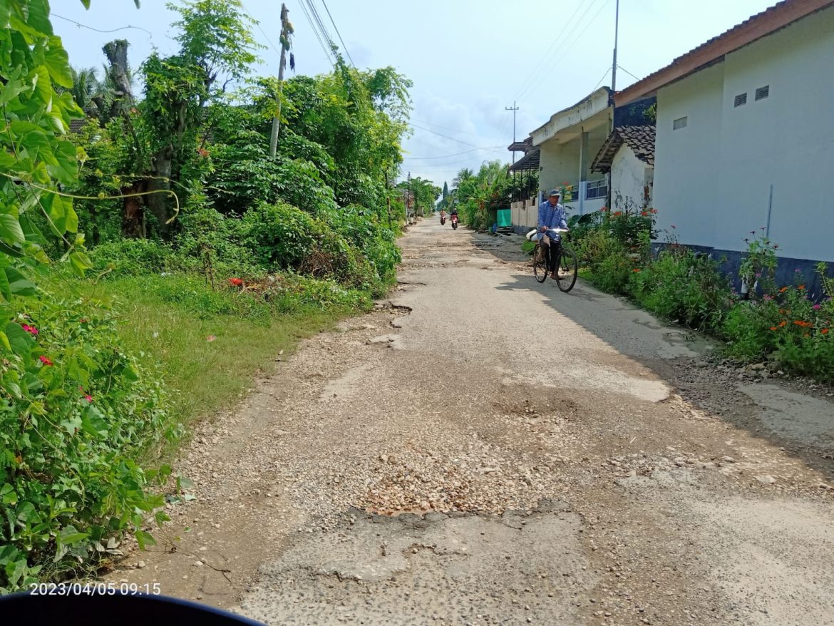 Rusaknya Jalan Raya Di Kebun Kelapa Desa Kalianget Barat Di Keluhkan Banyak Masyarakat