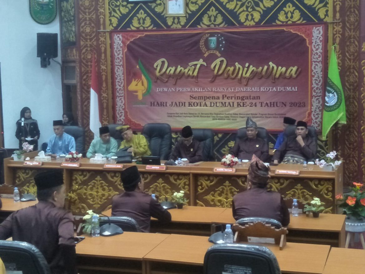 DPRD Kota Dumai Gelar Rapat Paripurna Peringati Hari Jadi Kota Dumai ke-24