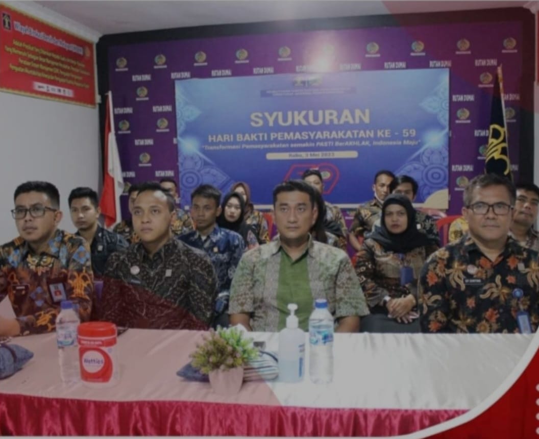 Rutan Dumai Ikuti Syukuran Hari Bakti Pemasyarakatan Ke-59 Secara Virtual