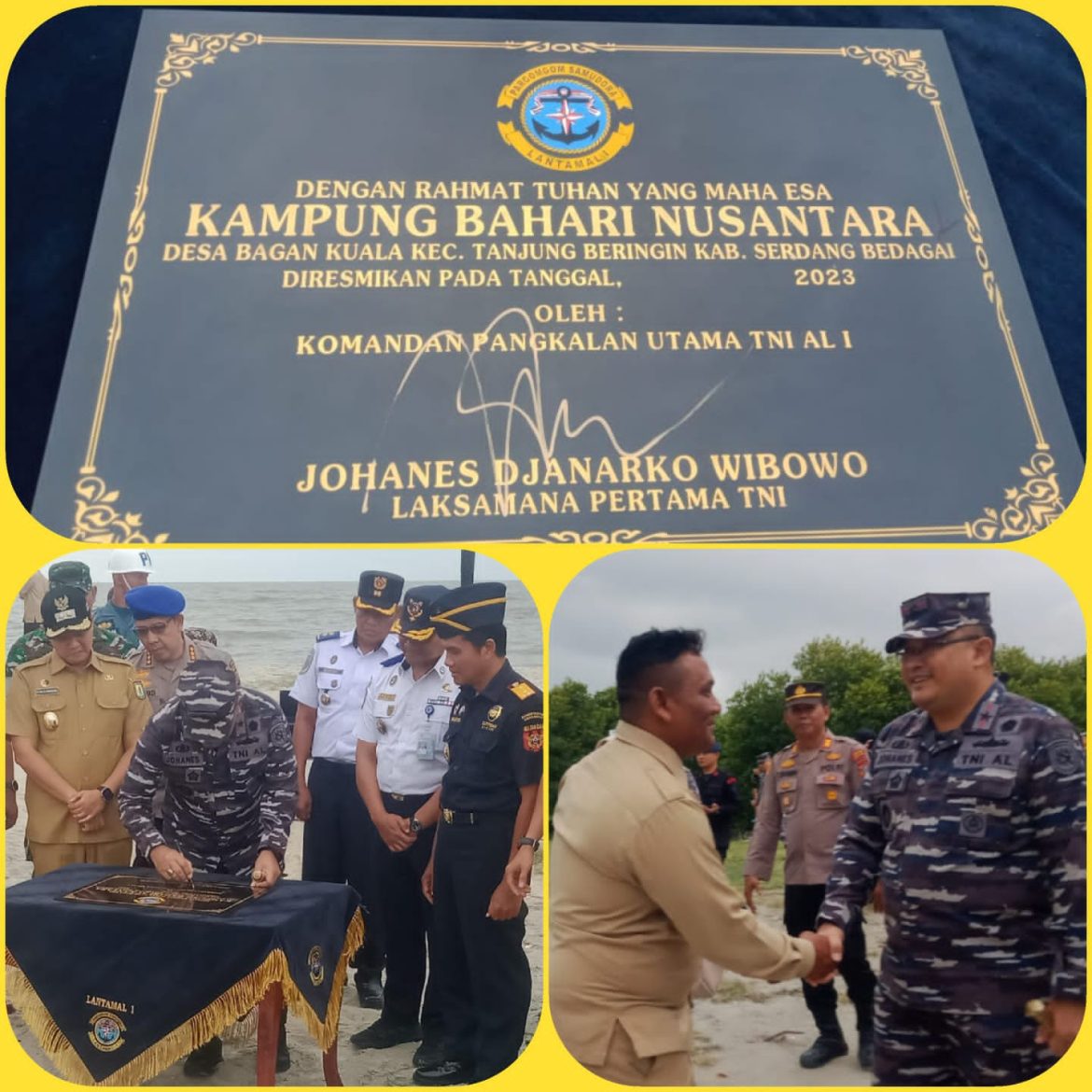 Safril Ucap Terimakasih Kepada TNI AL Lantamal I Belawan dan Pemkab Sergai, Diresmikan Desa Bagan Kuala Jadi KBN