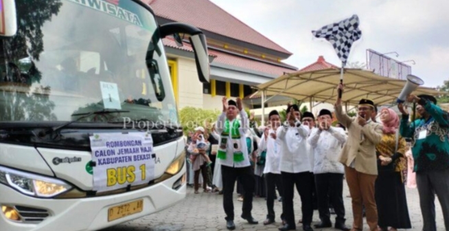 Pj Bupati Bekasi, Lepas Keberangkatan 440 Calon jemaah Haji Tahun 2023