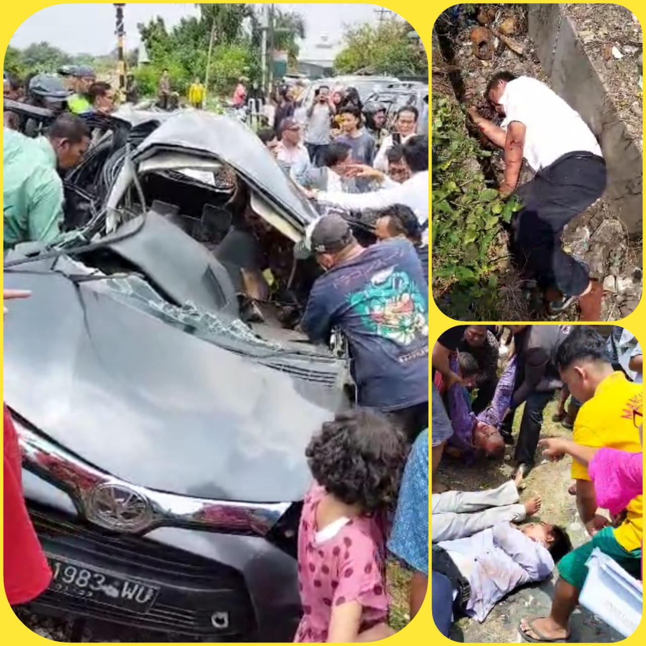 Toyota Calya Ringsek Tertabrak Kereta saat Lintasi Perlintasan tanpa Palang di Tebingtinggi Sumut, 2 Penumpang Tewas