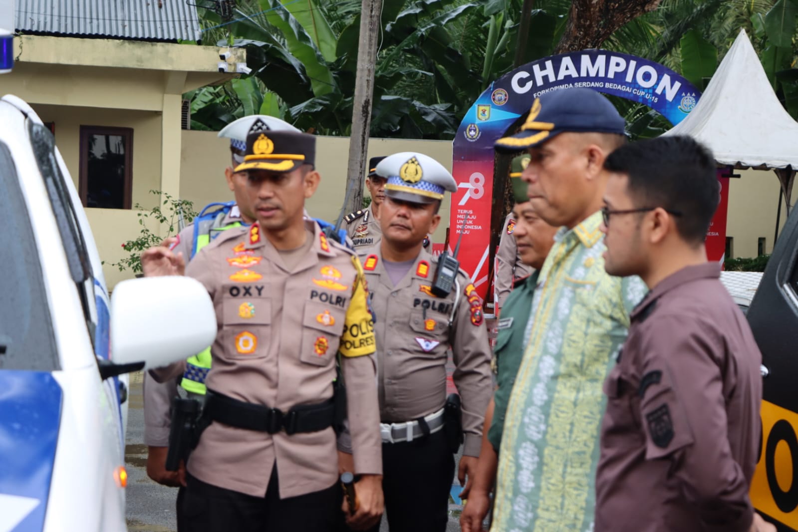 Kapolres AKBP Oxy Yudha Pratesta, S.Ik Terima Kendaraan Patroli Dari Pemkab Sergai