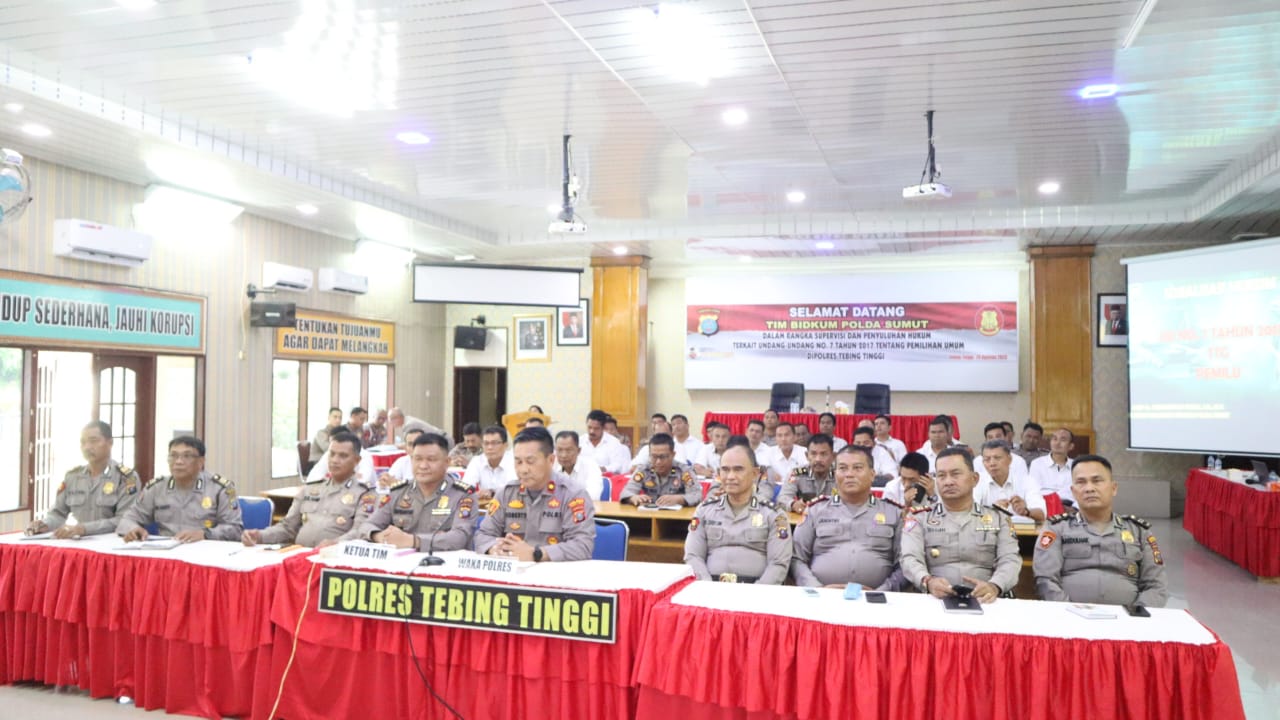 Polres Tebing Tinggi Ikuti Supervisi dan Penyuluhan Hukum Terkait Pemilu 2024