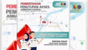 Besok Jembatan Cikeruh Tegalluar Bandung Dibongkar, Selama Pembangunan Warga Diimbau Gunakan Jalur Alternatif, ini Rutenya