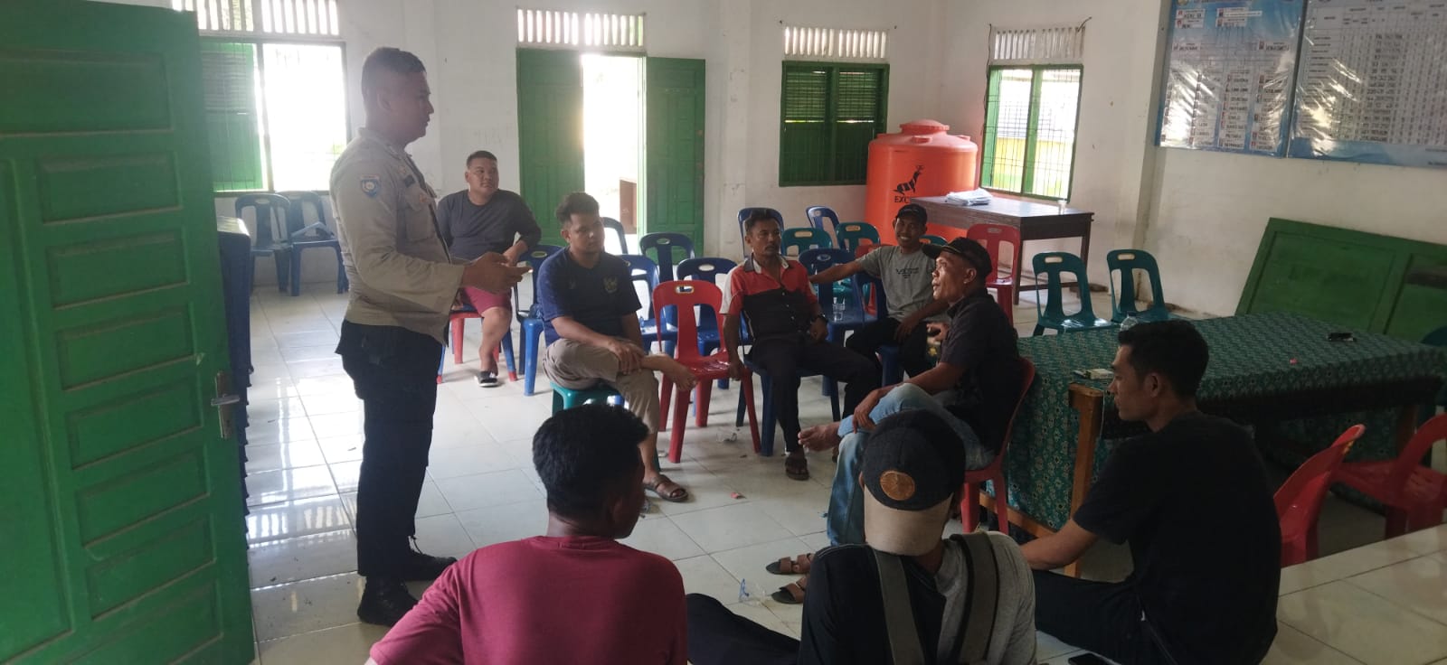 Polsek Bandar Khalifah Sampaikan Himbauan Kamtibmas Di Desa Bandar Tengah