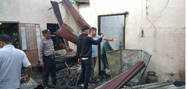 Korsleting Listrik, Rumah Permanen Di Sei Bamban Sergai Hangus Terbakar