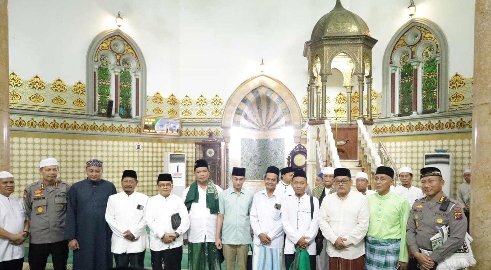 Merawat Tradisi Ratib Al Haddad Kesultanan Deli, Polda Sumut Ajak Ponpes Mengaji Di Masjid Raya Almashun