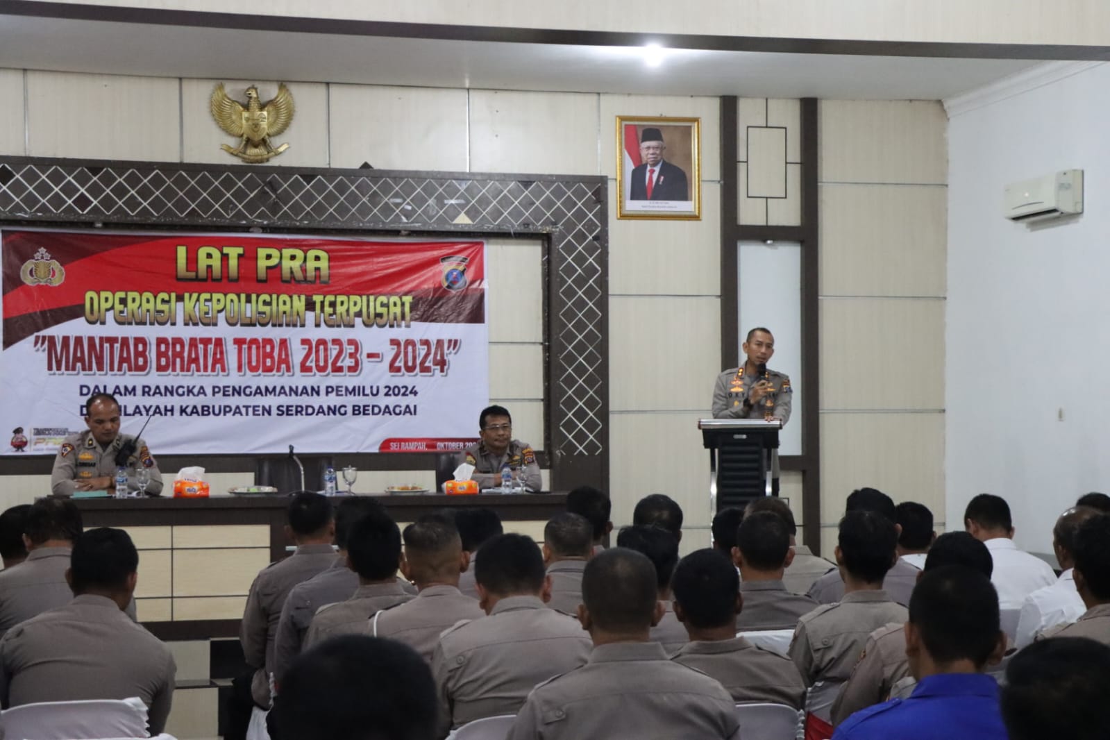 Pam Pemilu 2024, Kapolres Sergai Pimpin Lat Pra Ops Terpusat Mantap Brata Toba 2023-2024