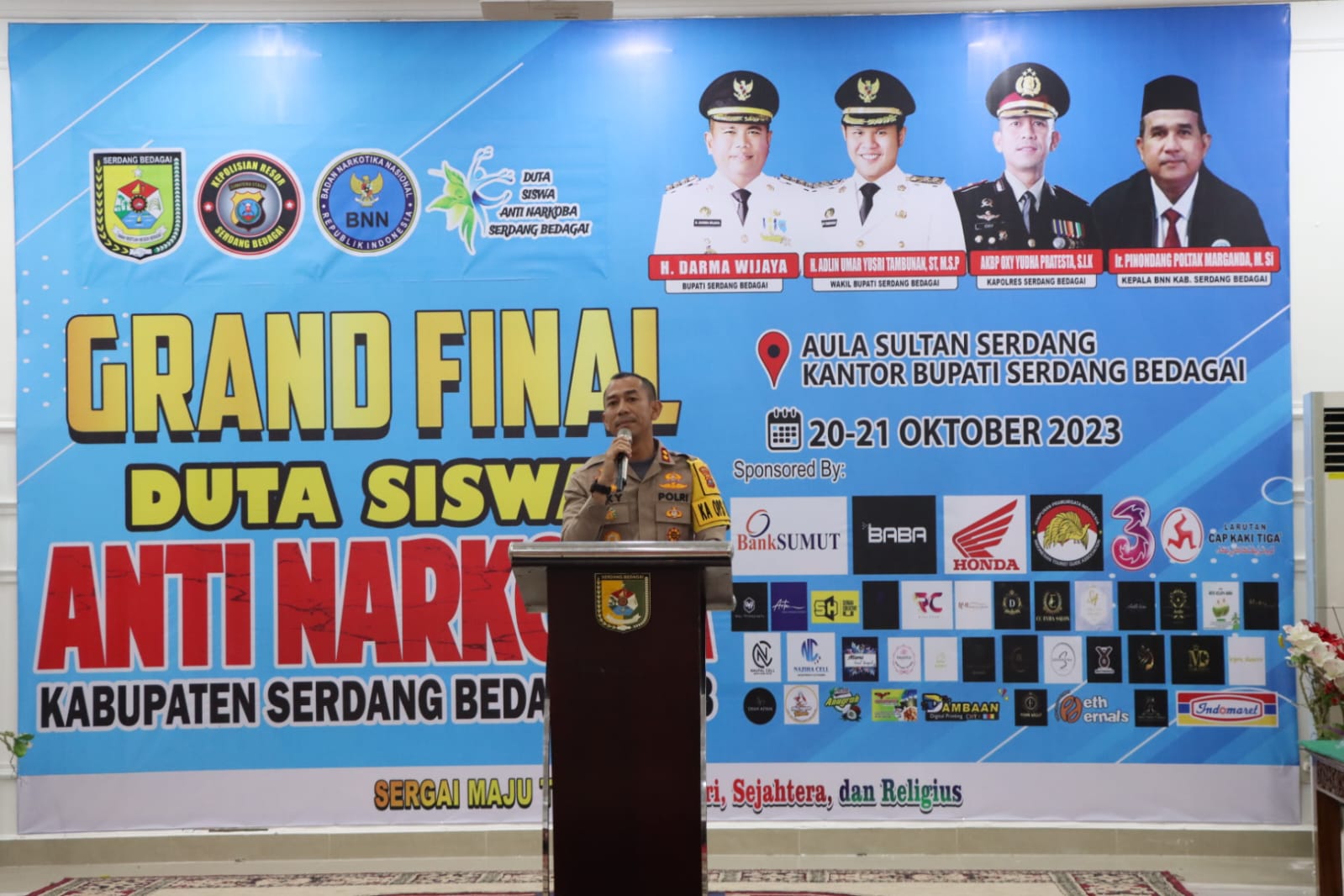 Kapolres Sergai AKBP Oxy Yudha Pratesta, S.Ik Hadiri Grand Final Duta Pelajar Anti Narkoba