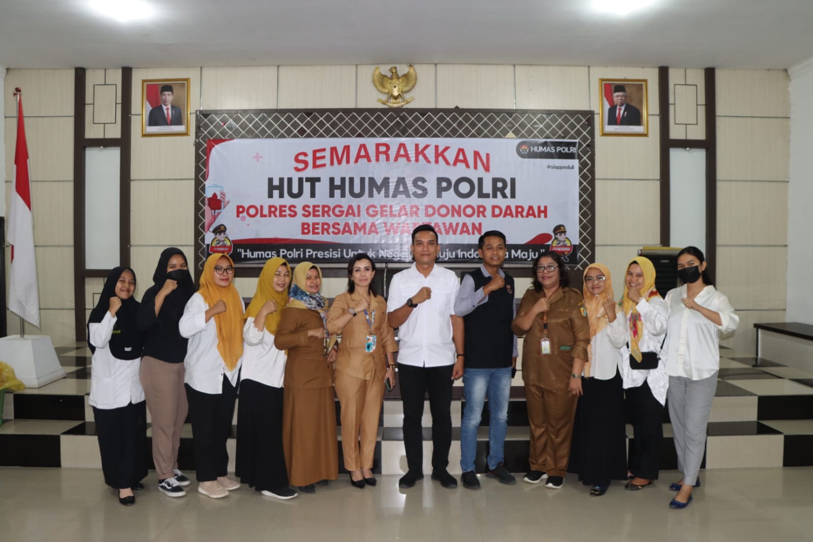 Semarak HUT Ke-72 Humas Polri, Polres Sergai Gelar Donor Darah Bersama Wartawan