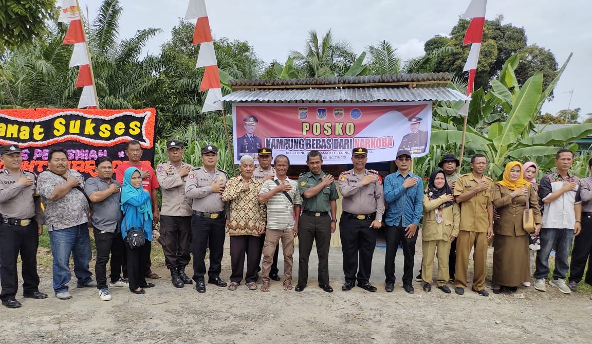 Kapolsek Padang Hilir Resmikan Kampung Bersih Narkoba