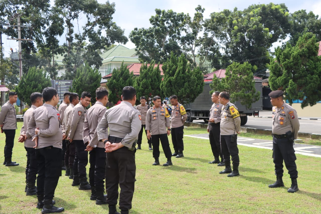 Wakapolres Sergai Pimpin Latihan Dalmas Rutin Jelang Pemilu 2024