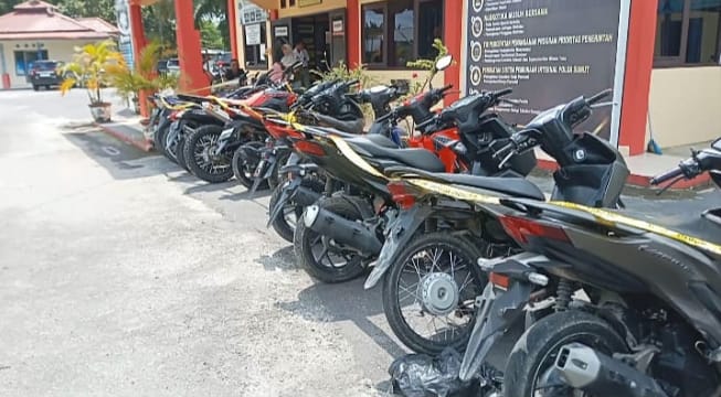 Polsek Beringin Amankan Puluhan Sepeda Motor