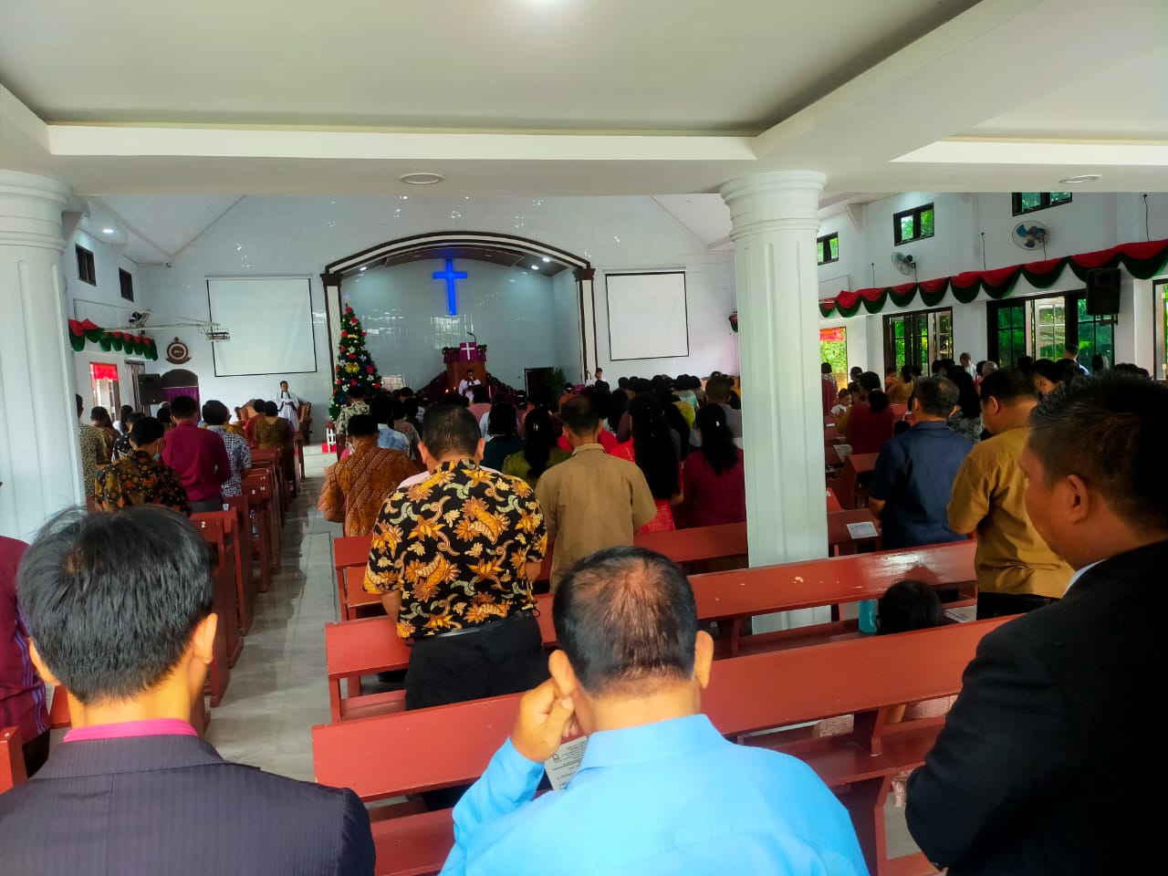 Polres Tebing Tinggi Patroli Ibadah Minggu Kasih Di Gereja HKBP Kota Baru