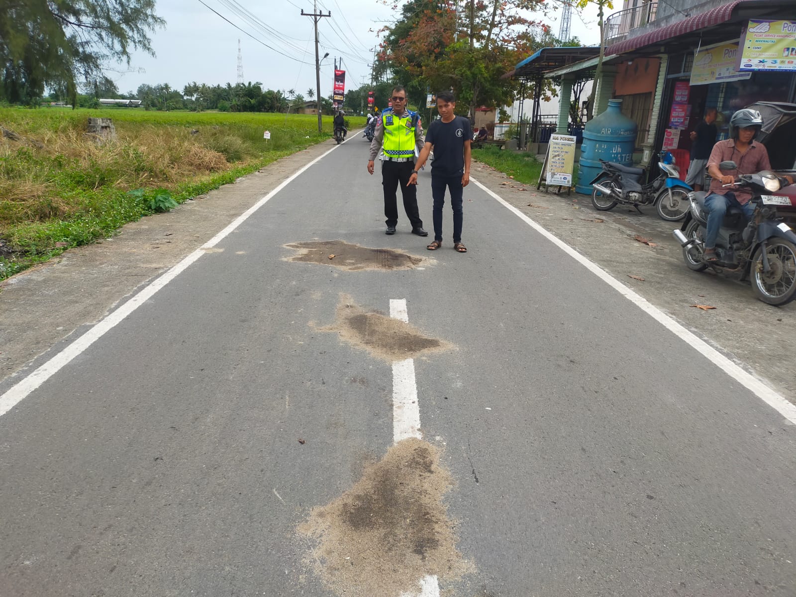 Satlantas Polres Sergai Cek Lokasi Lakalantas Maut