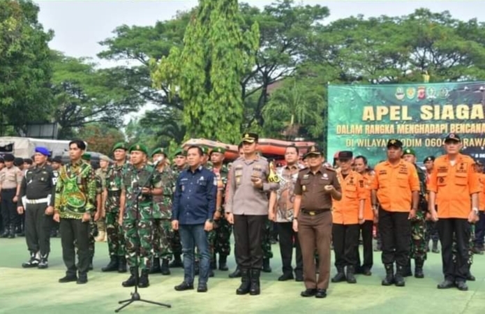 Kodim 0604/Karawang, Lakukan Apel Gelar Kesiapsiagaan Bencana