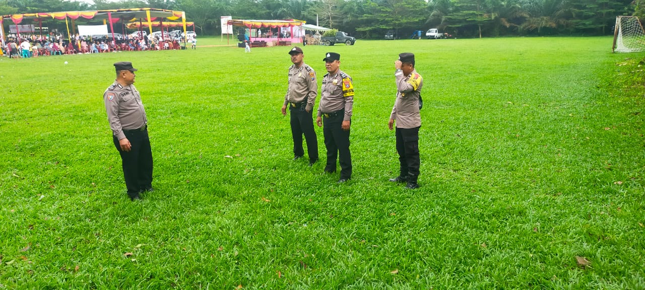 Pastikan Situasi Kondusif, Kapolsek Kotarih Laksanakan Pengamanan Kampanye