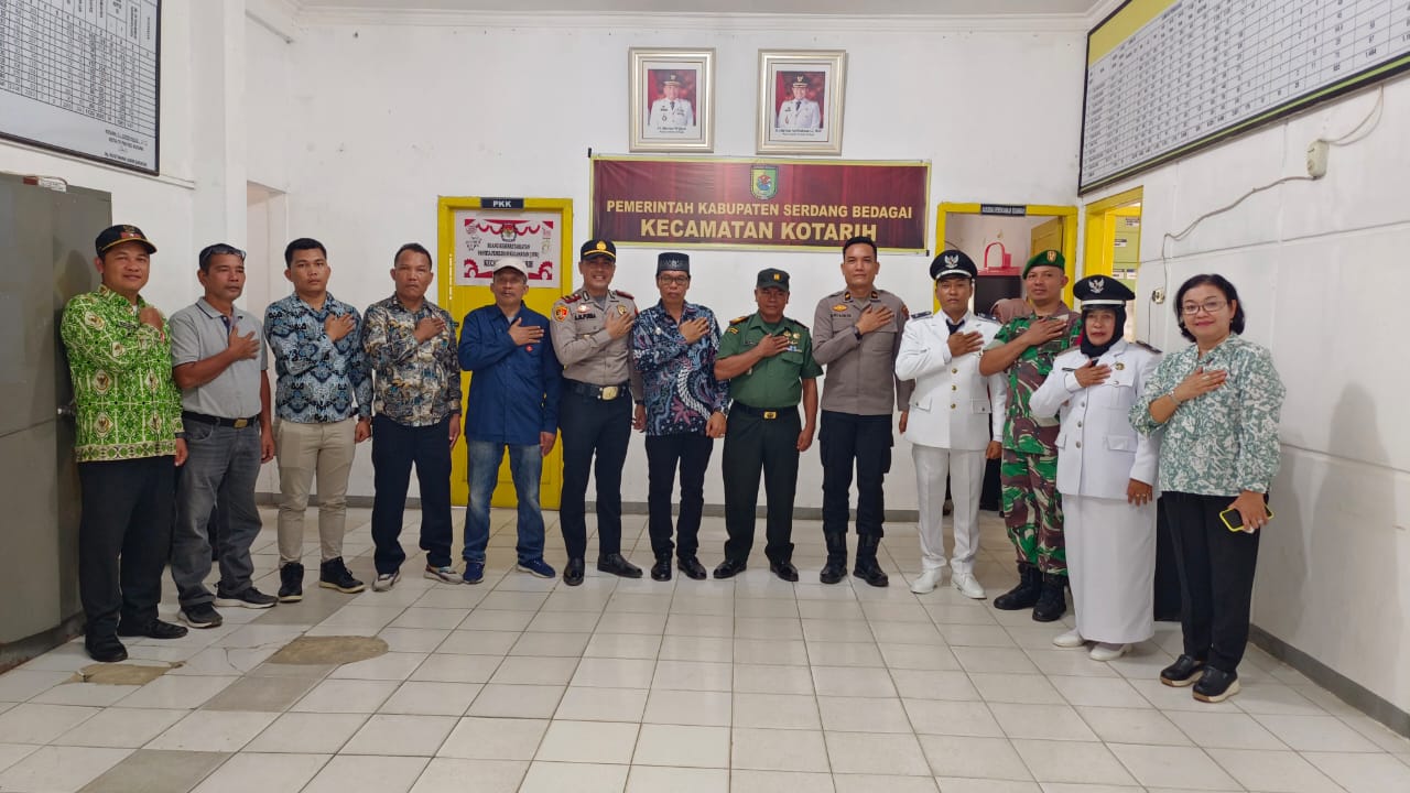 Jaga Kondusifitas Pemilu Kapolsek Kotarih Jalin Sinergitas Bersama Forkopincam Kotarih Dan TNI-Polri