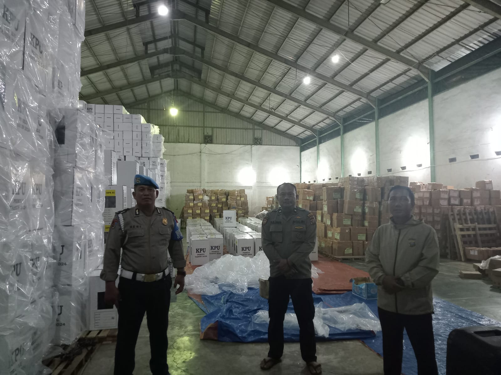 Polres Sergai Pastikan Gudang Logistik Pemilu 2024 Aman Kondusif