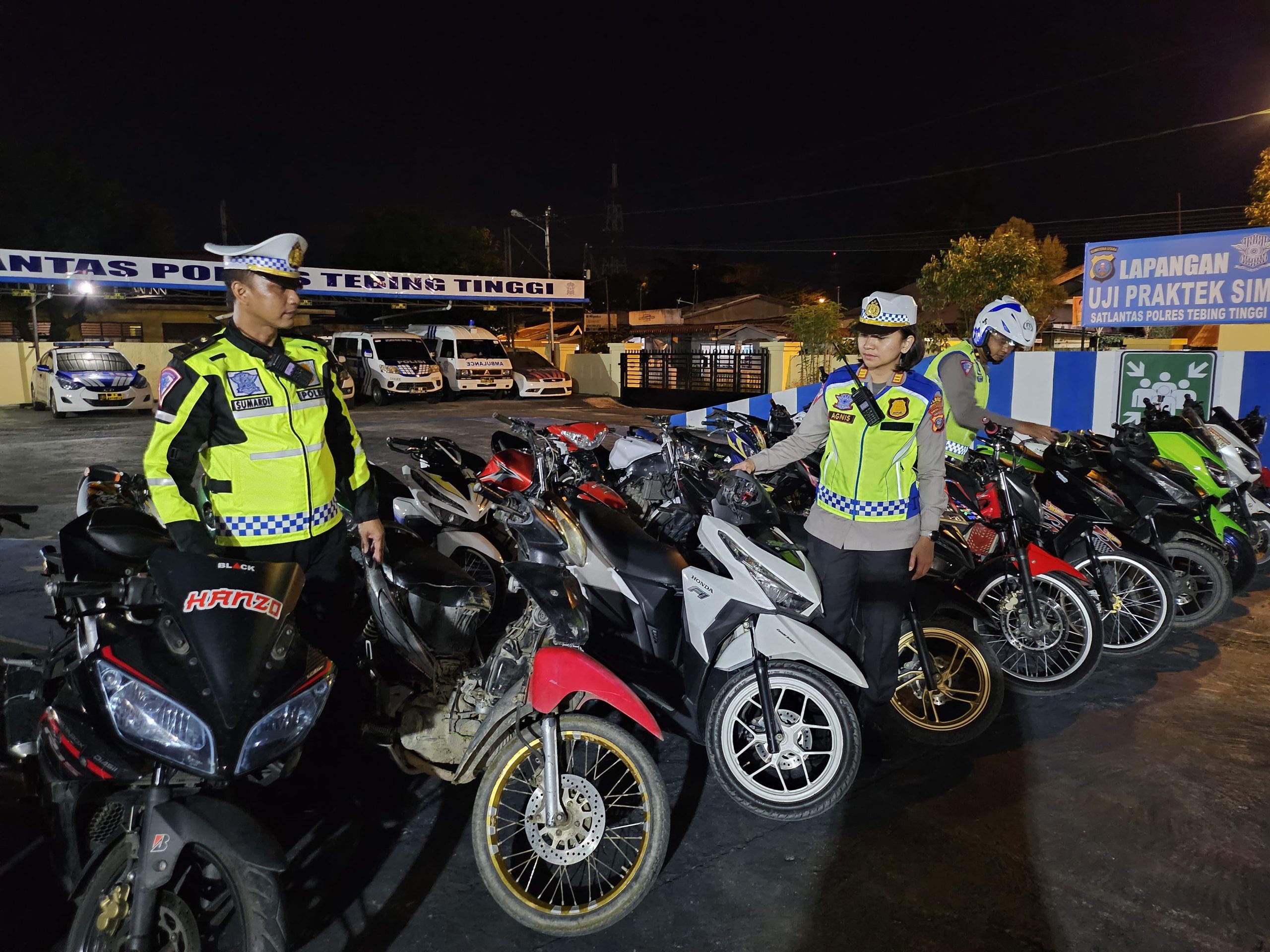 Satlantas Polres Tebing Tinggi Tertibkan Puluhan Septor Knalpot Tidak Sesuai Spesifikasi