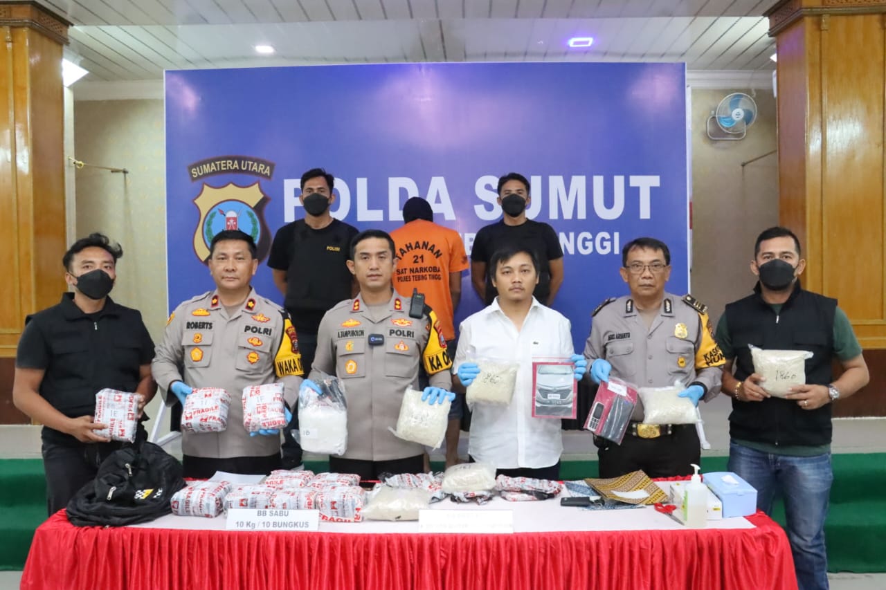 Polres Tebing Tinggi Gagalkan Peredaran 10 Kg Sabu Dan 30 Ribu Ekstasi