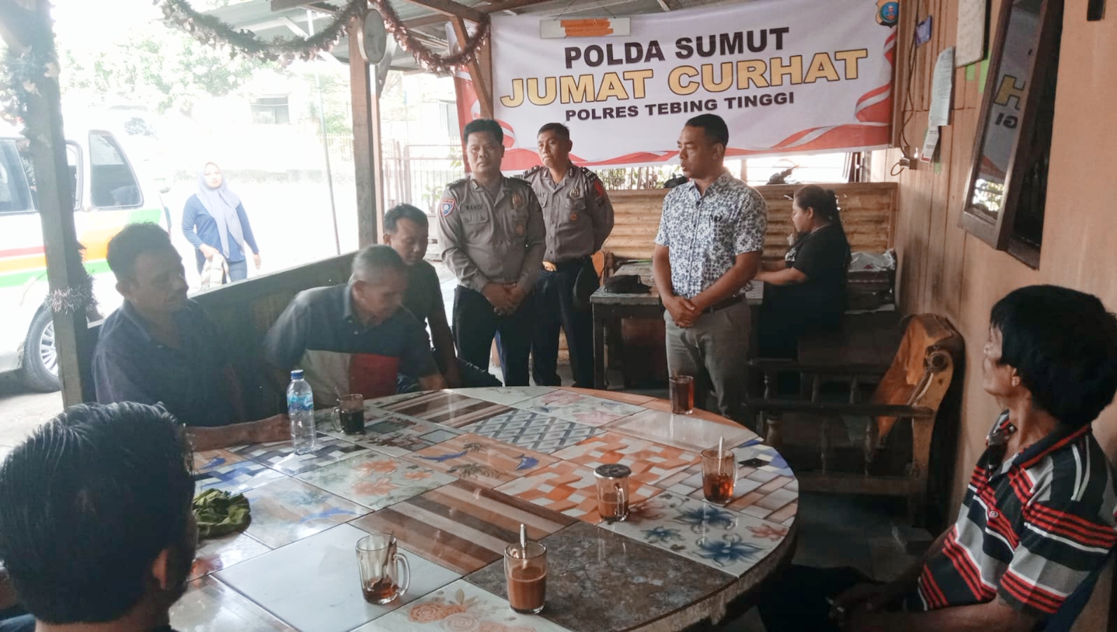 Kapolsek Padang Hilir Gelar Jumat Curhat di Loket Angkutan Umum