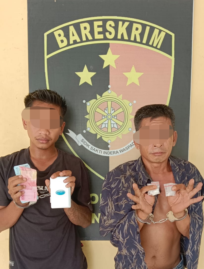 Polsek Medang Deras Ringkus 2 Pria Pengedar Sabu