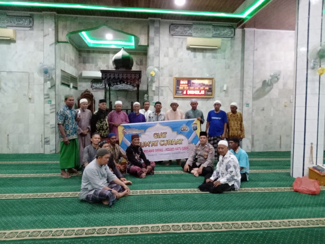 Polsek Medang Deras Jumat Curhat Di Masjid Raya Raudhatul Muslimin Pagurawan