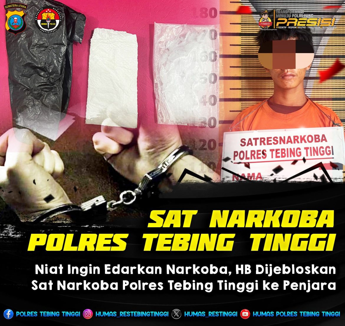 Sat Narkoba Polres Tebing Tinggi Ringkus Pengedar Sabu 20,37 Gram