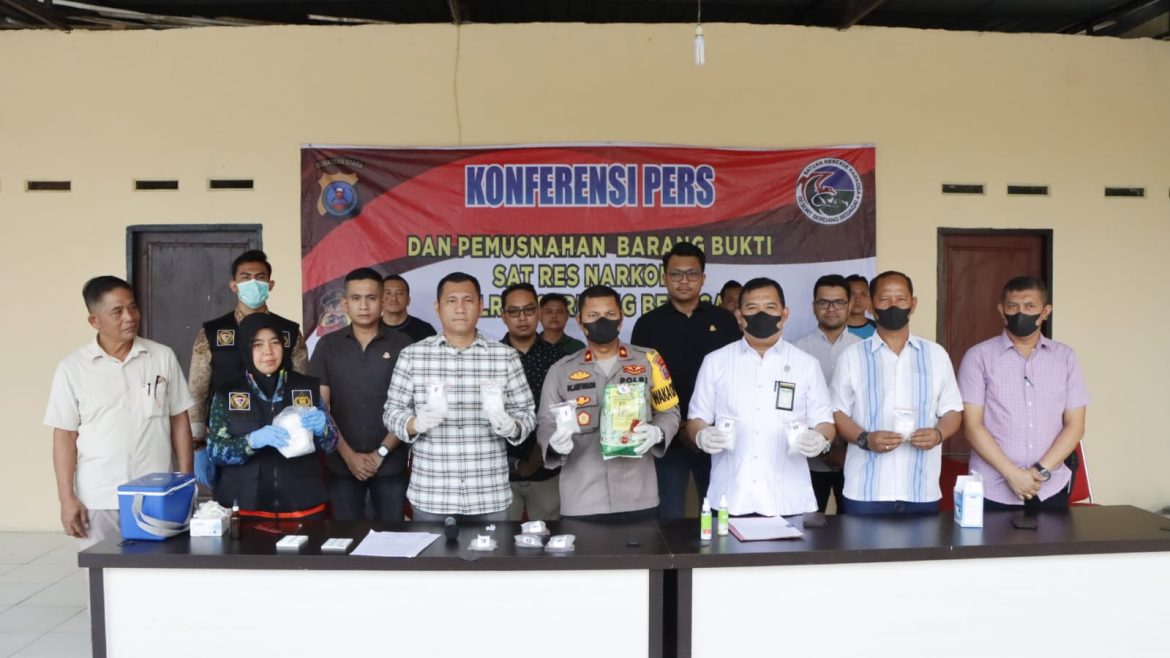 Polres Sergai Musnahkan Barang Bukti Sabu 2.7 Kg