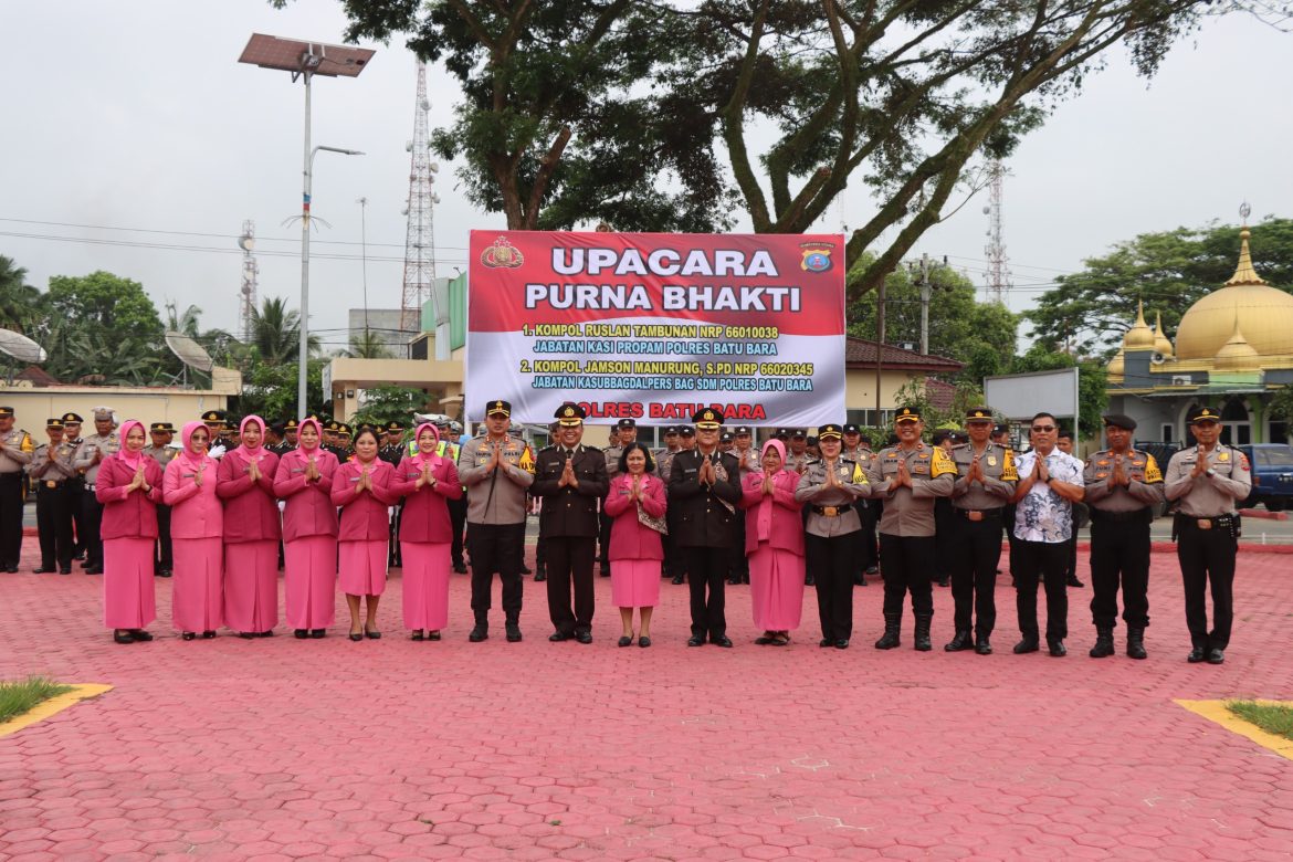 Kapolres Batu Bara Pimpin Upacara Pelepasan Purna Bakti Personil