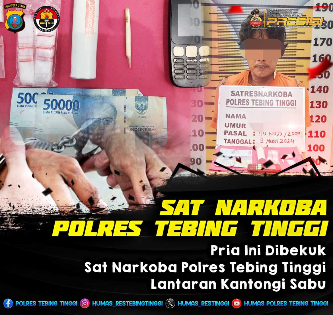 Kantongi Sabu SB Dibekuk Satnarkoba Polres Tebing