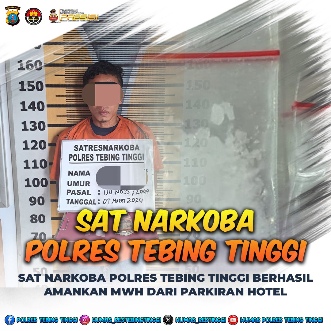 Sat Narkoba Polres Tebing Tinggi Ringkus MWH Dari Parkiran Hotel