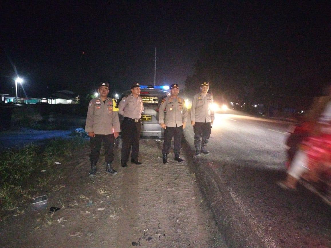 Kapolsek Medang Deras AKP Abdi Tansar, S.H, M.H Pimpin Apel Kesiapan Pam Malam Takbiran