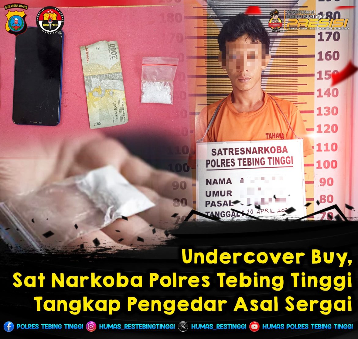 Undercover Buy, Sat Narkoba Polres Tebing Tinggi Tangkap Pengedar Asal Sergai