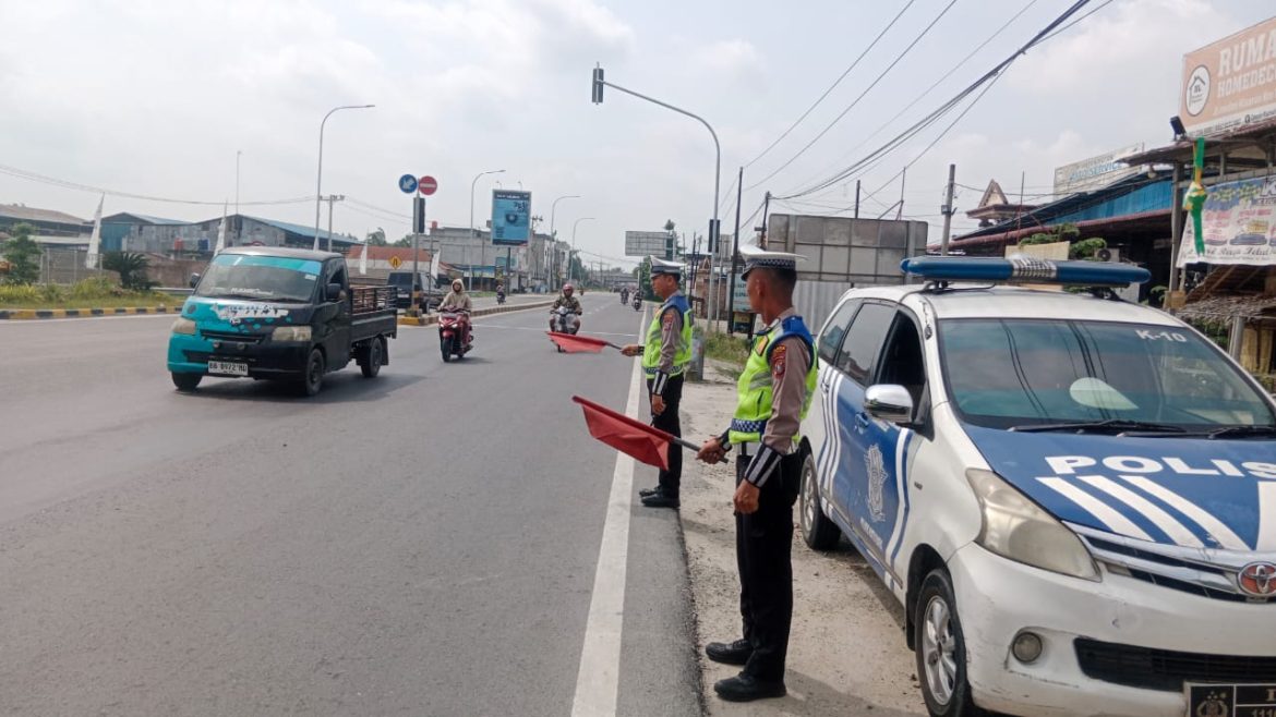 Patroli Kibas Bendera Sat Lantas Polres Batu Bara Himbau Tertib Berlalulintas