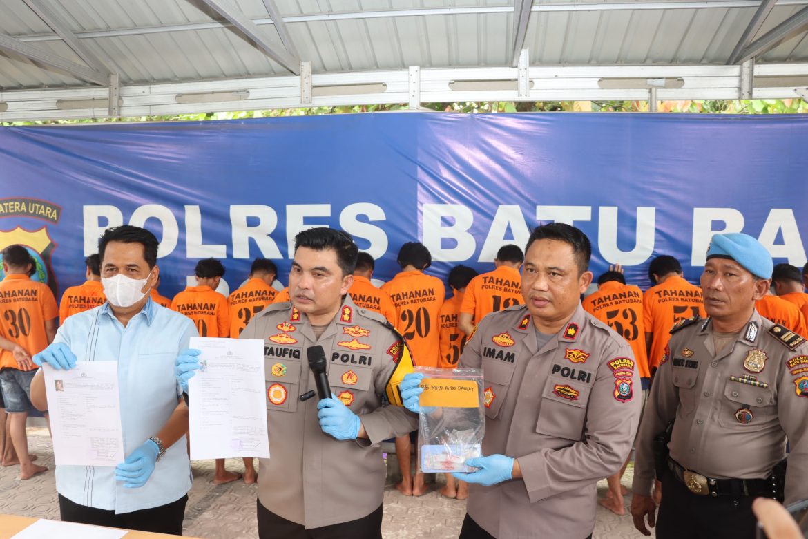 Polres Batu Bara Ringkus 32 Tersangka Dan 40,14 Gram Sabu Serta 6 Butir Ekstasi