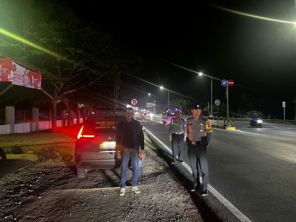 Patroli Malam Polsek Indrapura Antisipasi Gangguan Kamtibmas