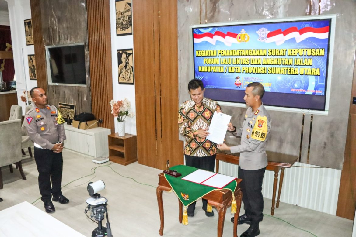 Kapolres Sergai Ikuti Zoom Meeting Penandatanganan FLLAJ