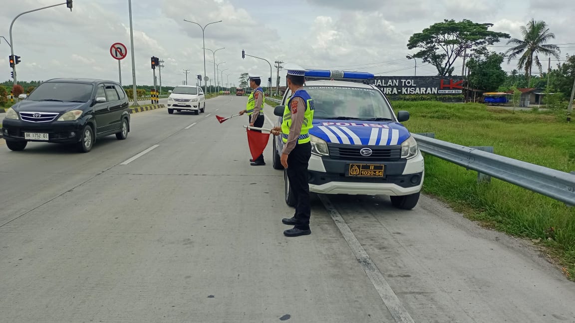 Patroli Kibas Bendera Sat Lantas Polres Batu Bara Himbau Tertib Berlalulintas