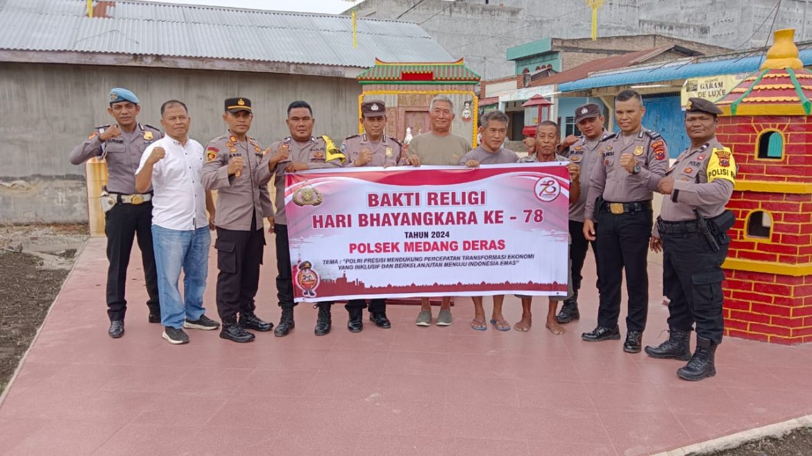 Kapolsek Medang Deras AKP Abdi Tansar, S.H, M.H Gelar Bakti Religi HUT Bhayangkara Ke-78