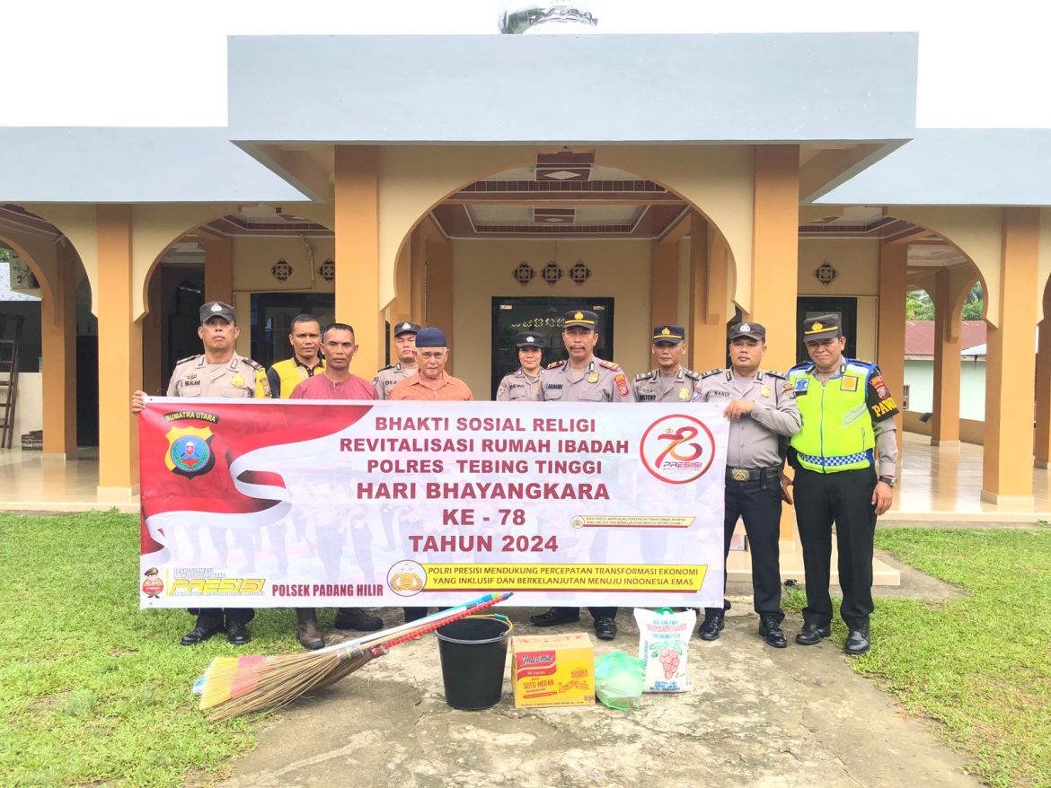 Polres Tebing Tinggi Revitalisasi Rumah Ibadah Sambut HUT Bhayangkara Ke-78