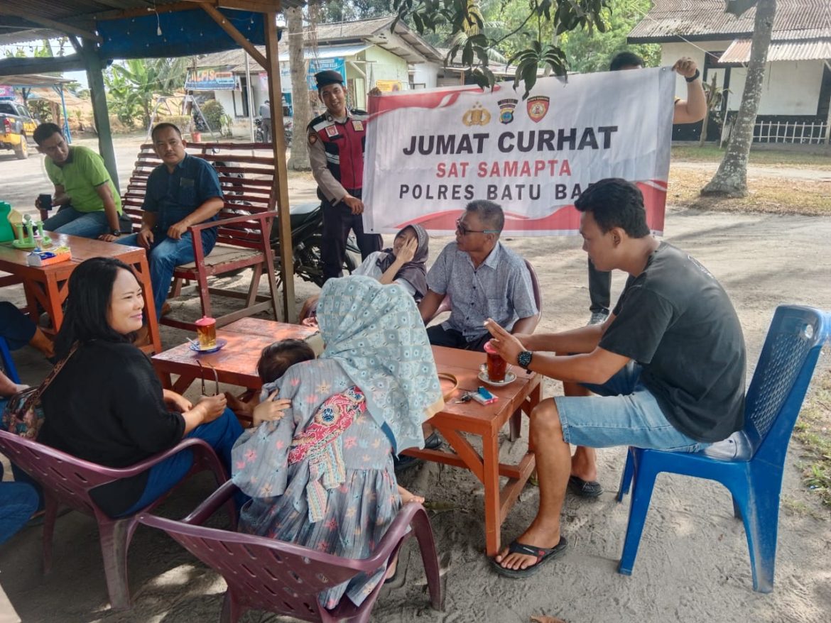 Sat Samapta Polres Batu Bara Sampaikan Himbauan Kamtibmas Di Jumat Curhat