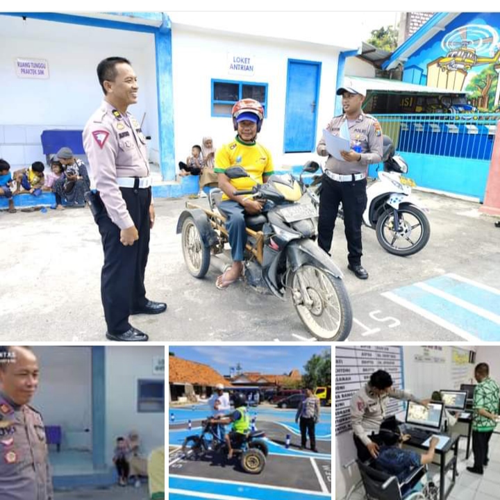 HUT Bhayangkara Ke – 78 Satlantas Polres Sampang Memberikan Pelayanan Khusus Serta Kemudahan Terhadap Penyandang Disabilitas