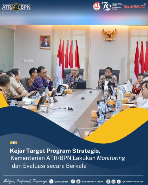 Kejar Target Program Strategis, Kementerian ATR/BPN Lakukan Monitoring dan Evaluasi secara Berkala